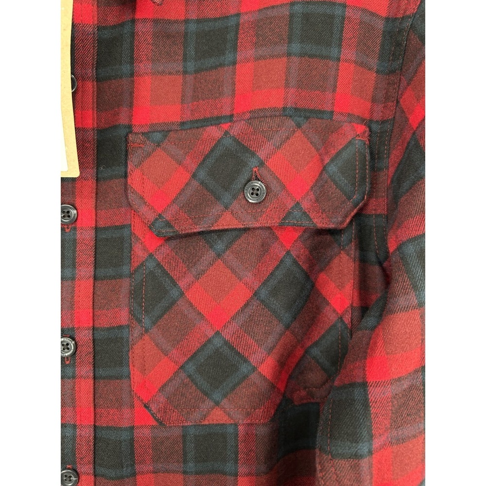 Eddie Bauer Excavation 3.0 Flannel Shirt Mens TM Medium Tall Red Plaid Button Up - Picture 9 of 11